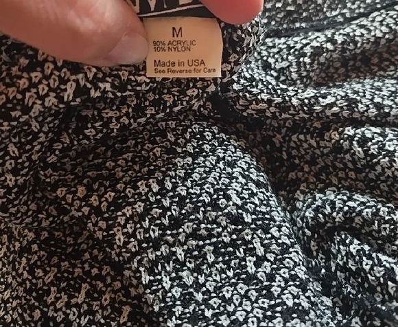 San Remo Black and White Collared Women's Cardigan Size Medium - Picture 7 of 8